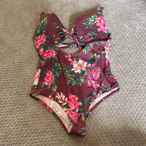 Shade & Shore Kids Floral One Piece - Pink and Green